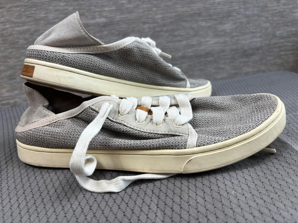 OluKai Pehuea Li Shoes Sneakers Womens Size 10 Gray Knit Casual 20379-2020
